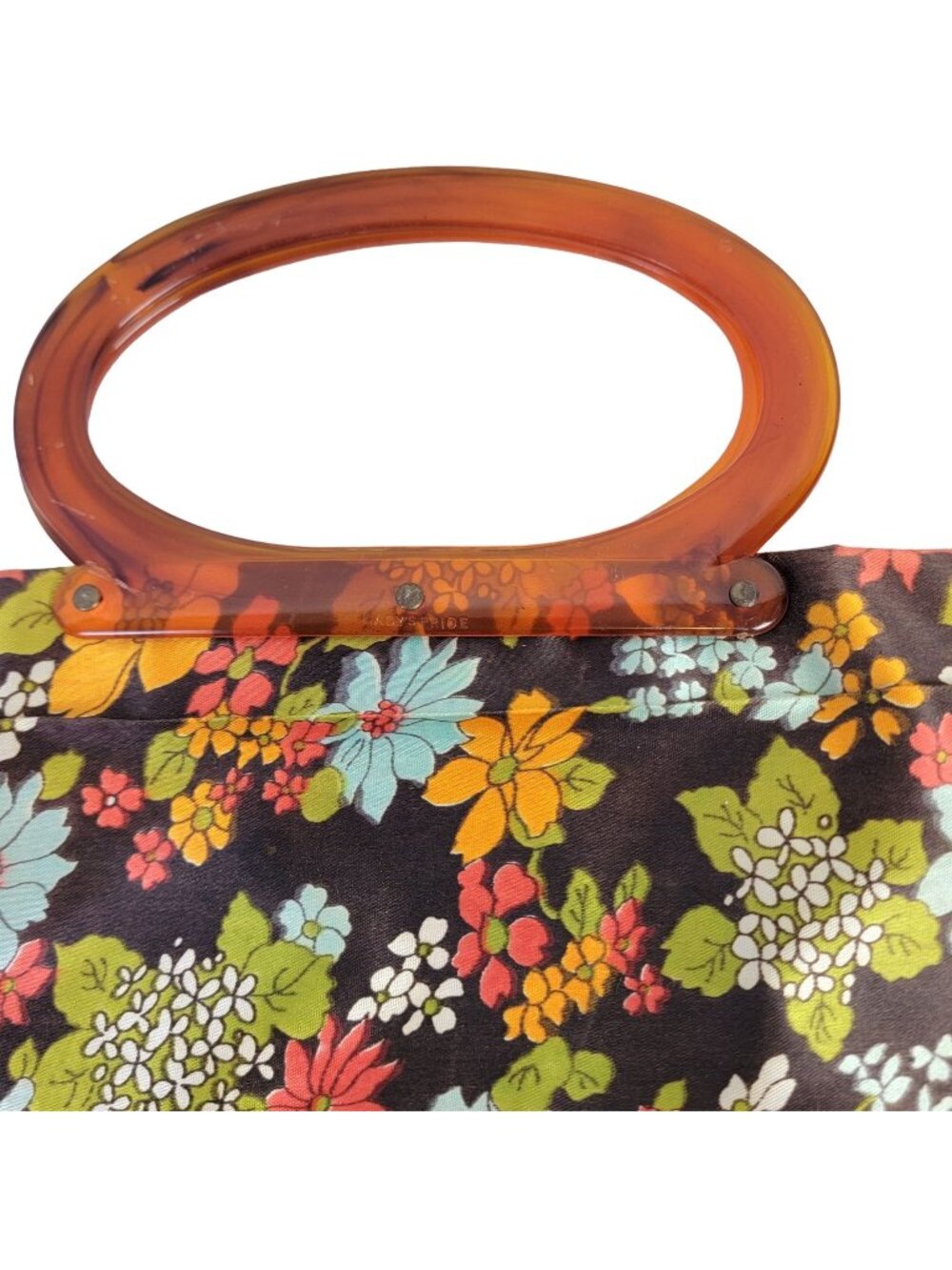 Vintage 60s Floral Tote Bag Convertible Purse Handbag Shopping Women Spring Fall
